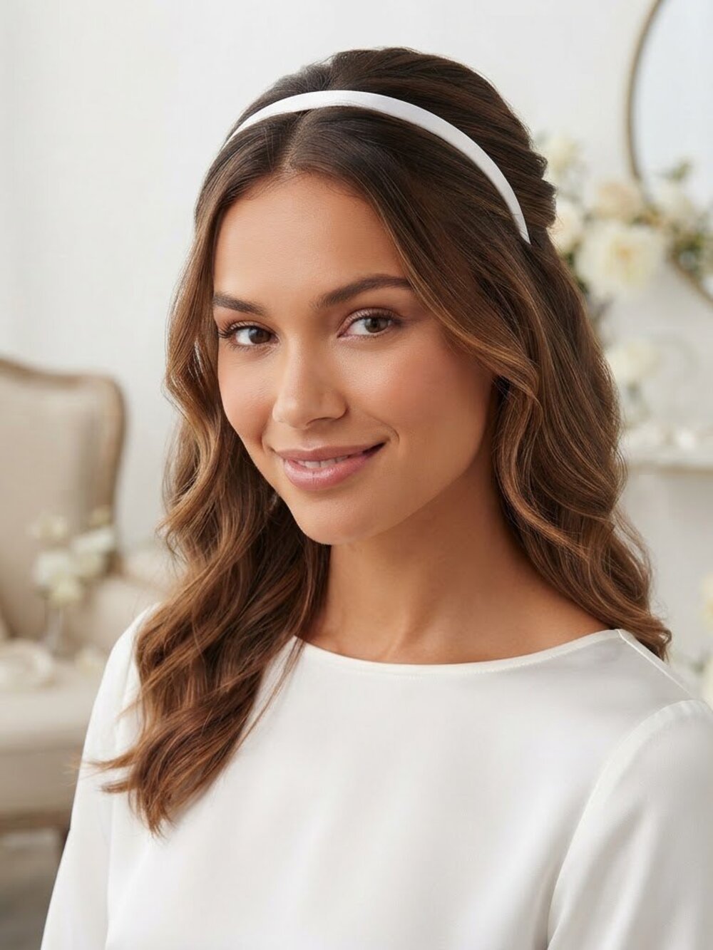 Satin Thin‎ Headband Head Band white ivory
